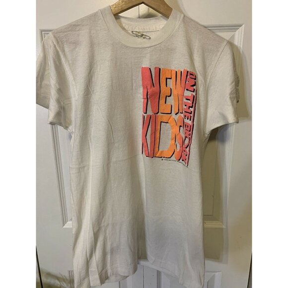 Vtg 90s NEW KIDS ON THE BLOCK Concert Band T Shirt Sz L 1989 Thin Screen Stars - Picture 4 of 9